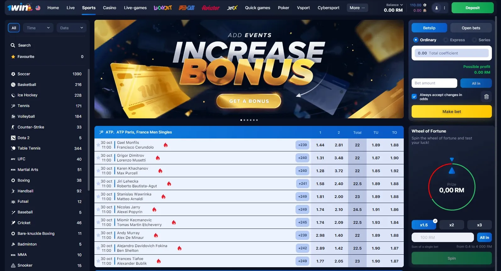 apuestas deportivas de 1WIN