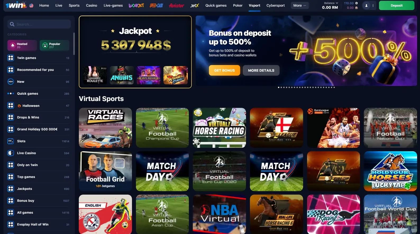 Deporte Virtual en el Casino en L铆nea 1WIN